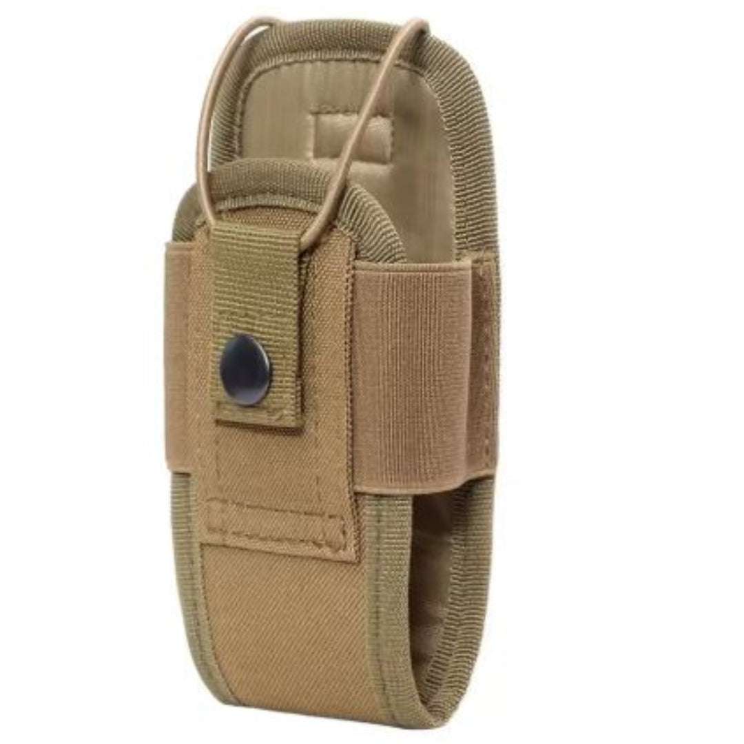Universal Radio HolsterUniversal Radio Holster. MOLLE Tactical Radio Holder for Duty Belt.Made of 1000D high-quality waterproof nylon material. Strong, durable, wear-resistant and tear-resistant. 
Designed with Molle system, can be attached to backpack, Range Gear